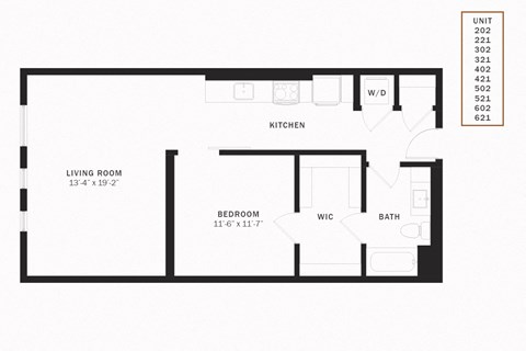 Coen Urban 1 Bedroom  U3 800 SF